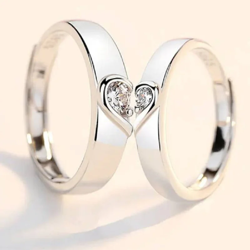 Women’s trendy rings-Asmitta Rhodium Plated Couple Ring - Special Gift For Someone Special