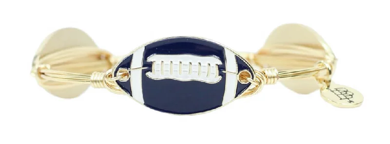 Women’s crystal bracelets-The Football Bangle Bracelet - Navy