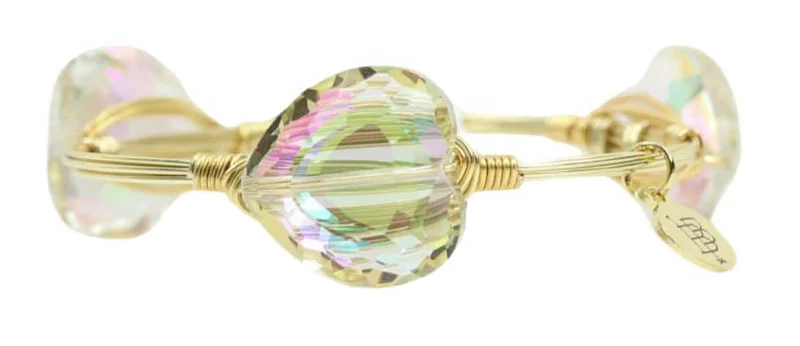 Women’s wrap bracelets-The Iridescent Heart Bangle Bracelet