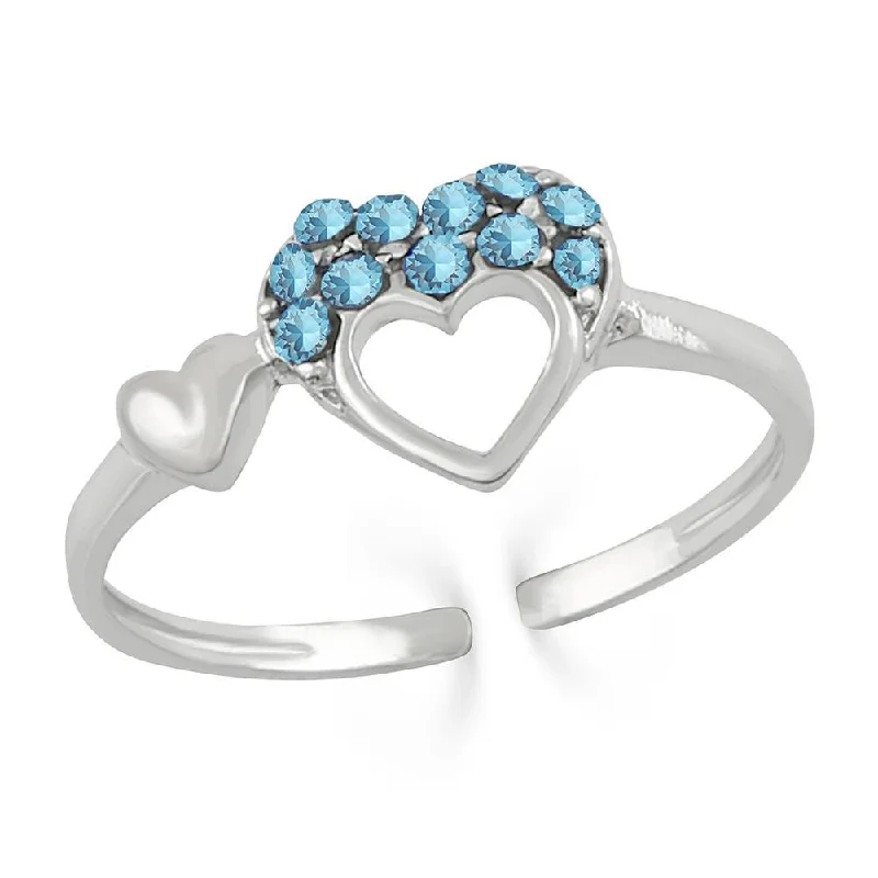 Women’s multi-stone rings-Mahi Valentine Gift Trio Heart Adjustable Finger Ring with Crystal