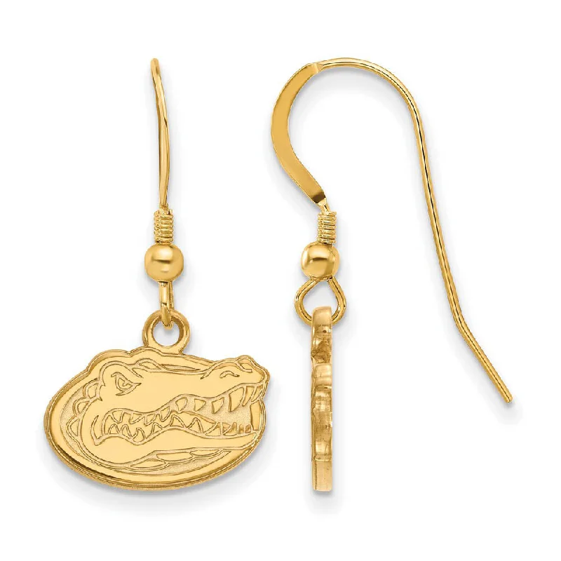 Women’s creative earrings-14k Gold Plated Silver Univ. of Florida XS (Tiny) Dangle Earrings