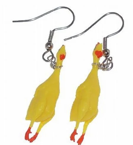 Women’s abstract earrings-Rubber Chicken, Earrings