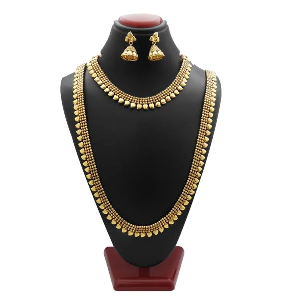 Women’s vintage gold necklaces-Darshana Jewels Double Copper Necklace Set - FAP0117