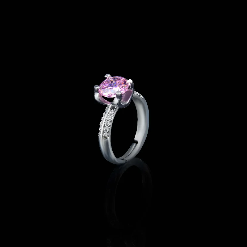 Women’s designer rings for weddings-Nipura Pincess Solitaire Periwinkle Ring