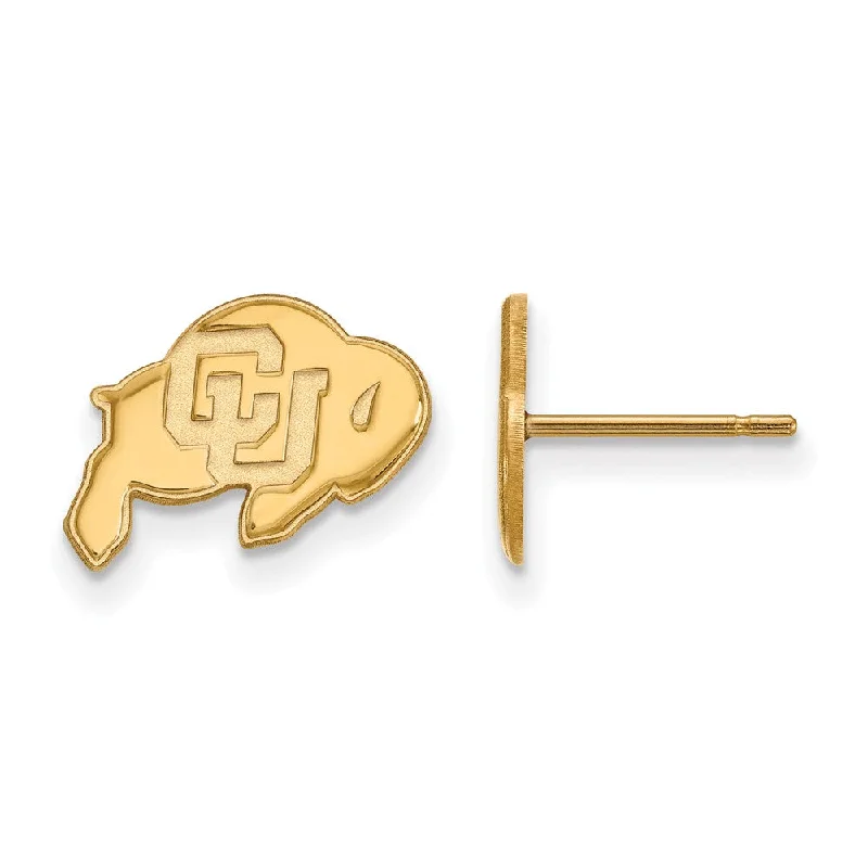 Women’s gemstone stud earrings-14k Yellow Gold University of Colorado XS (Tiny) Post Earrings