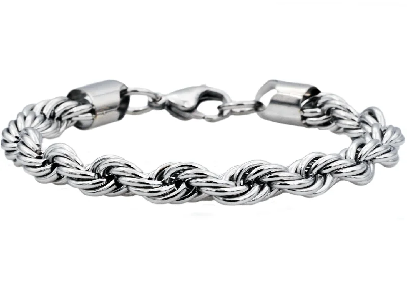 Women’s multi-strand bracelets-Mens Stainless Steel Rope Chain Bracelet