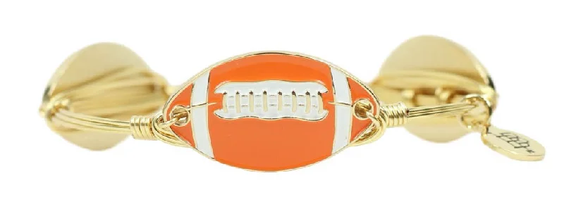 Women’s stretch bangles-The Football Bangle Bracelet - Orange