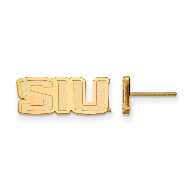 Women’s drop diamond earrings-14k Yellow Gold Southern Illinois University XS (Tiny) Post Earrings