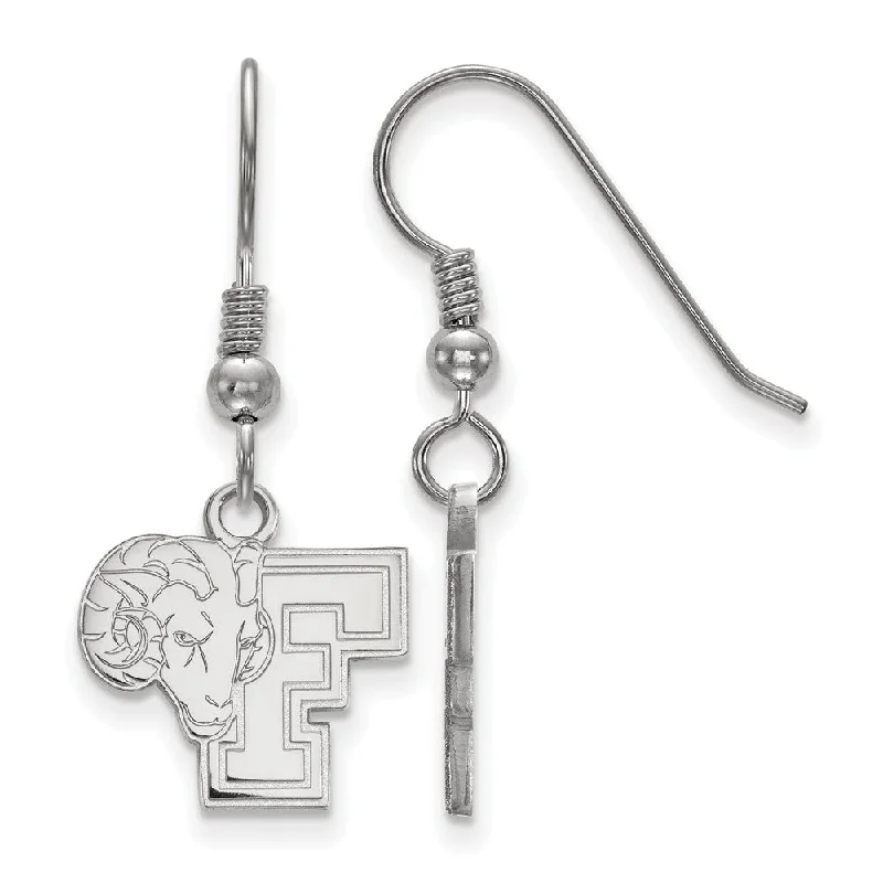 Women’s abstract earrings-Sterling Silver Fordham University Small Dangle Earrings