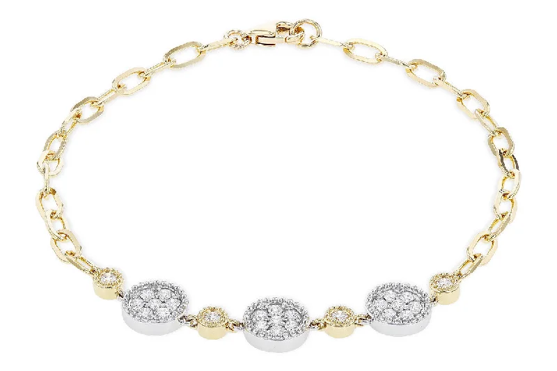 Women’s diamond-studded bracelets-14K Two Tone Gold .48ctw Diamond Cluster Bracelet by Allison Kaufman