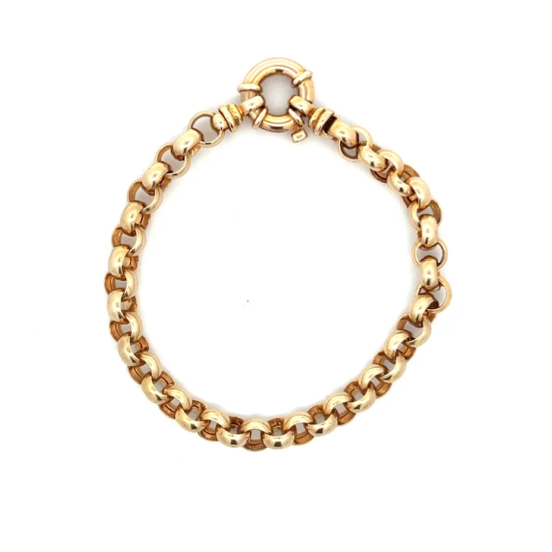 Women’s thin bracelets-Estate 14K Yellow Gold Belcher Link Bracelet