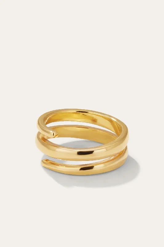 Women’s gold rings-Coil Gold Vermeil Ring