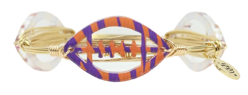 Women’s cuff bangles-The Acrylic Football Bangle Bracelet - Tiger Stripe