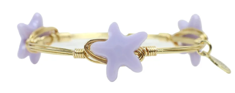 Women’s chic bangles-Starfish Bangle Bracelet - Lavender