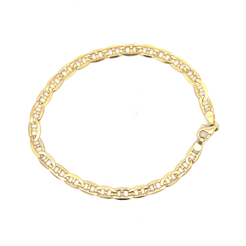 Women’s gold charm bracelets-Estate 10K Yellow Gold Mariner Chain Bracelet