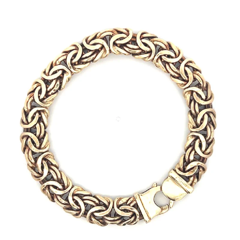 Women’s chunky bangles-Estate 14K Yellow Gold Byzantine Chain Bracelet