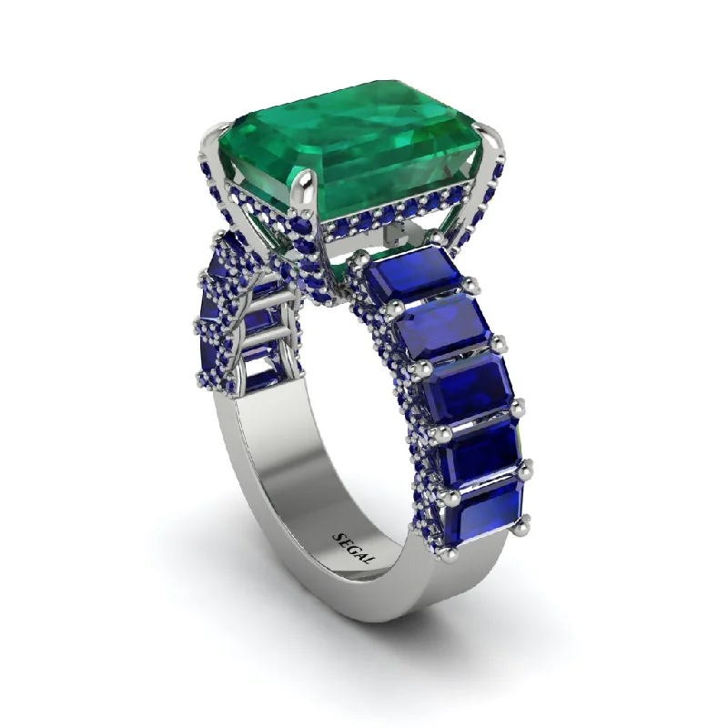 Women’s engagement rings with bright diamonds-Luxury Emerald Cut Emerald Engagement Ring - Nadia No. 66