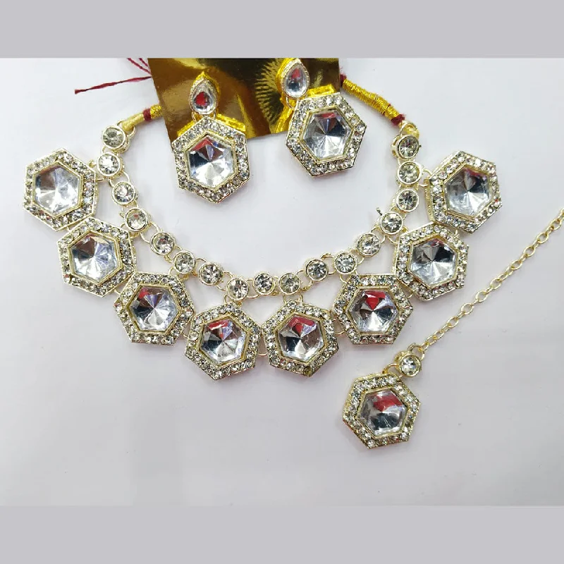 Women’s romantic rose necklaces-Manisha Jewellery Gold Plated Austrian Stone And Crystal Stone Necklace Set