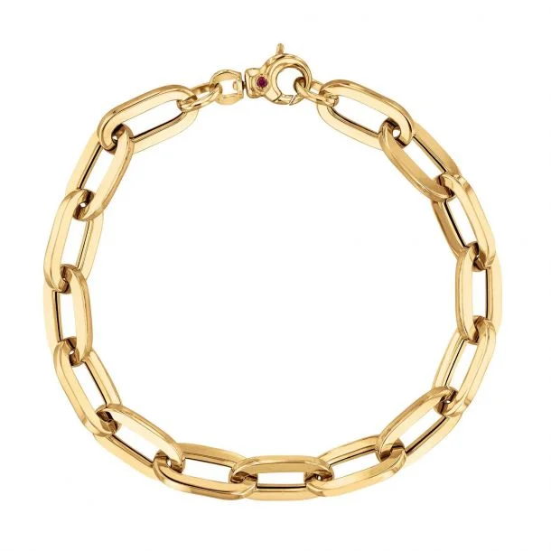 Women’s bracelet sets-Designer Gold Paperclip Chain Bracelet