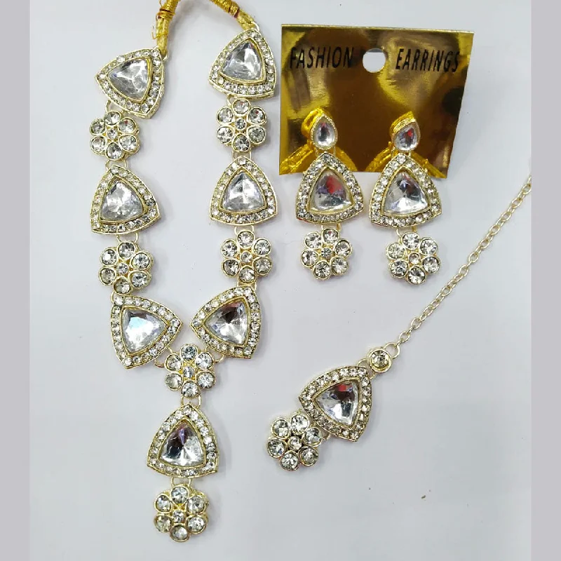 Women’s statement pendant necklaces-Manisha Jewellery Gold Plated Austrian Stone And Crystal Stone Necklace Set