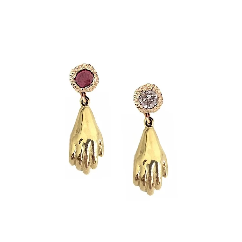 Women’s sparkle earrings-Giving Hand Fragment Drop Earrings