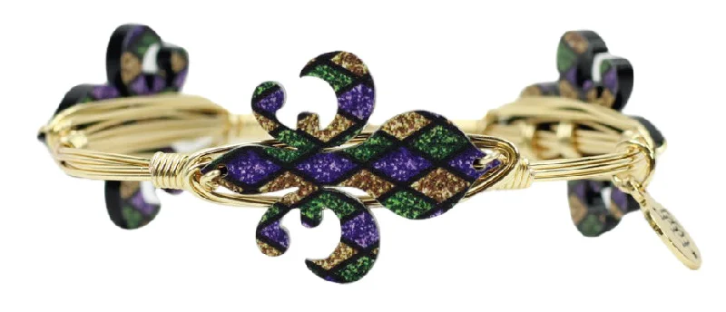 Women’s chic bangles-The Fleur De Lis Bangle Bracelet - Diamond