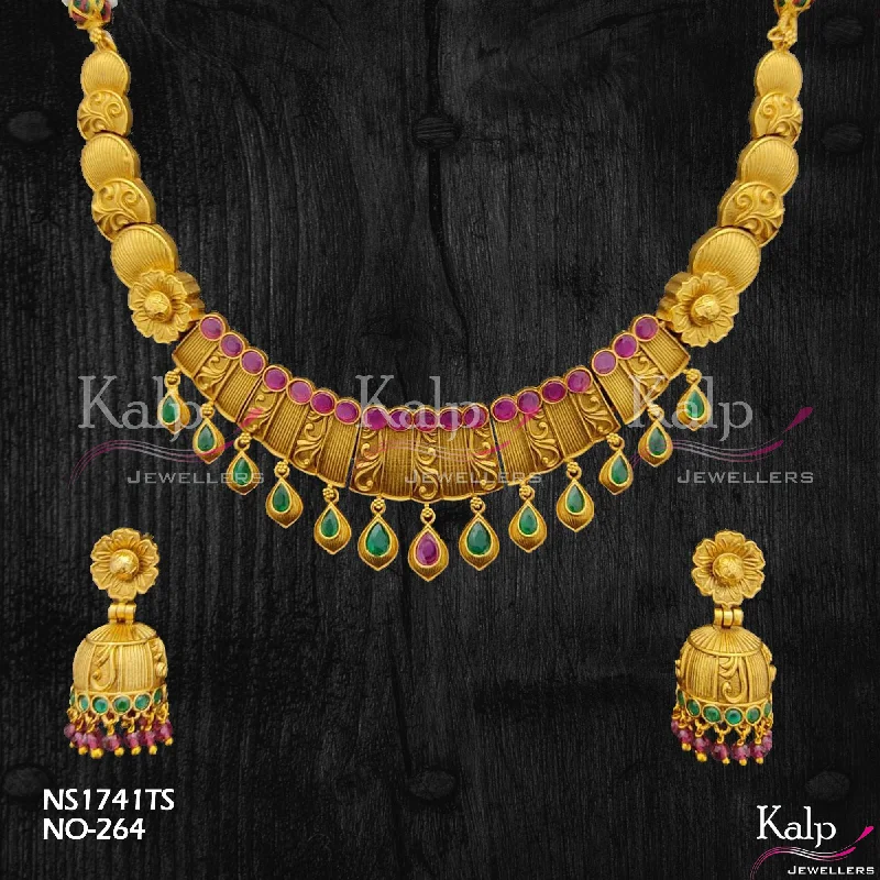 Women’s long necklaces-Kalp Jewellers Copper Gold Plated Necklace Set