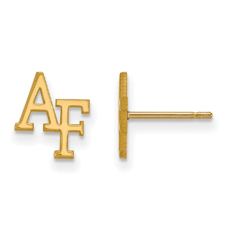 Women’s multi-color earrings-14k Yellow Gold Air force Academy XS (Tiny) Post Earrings