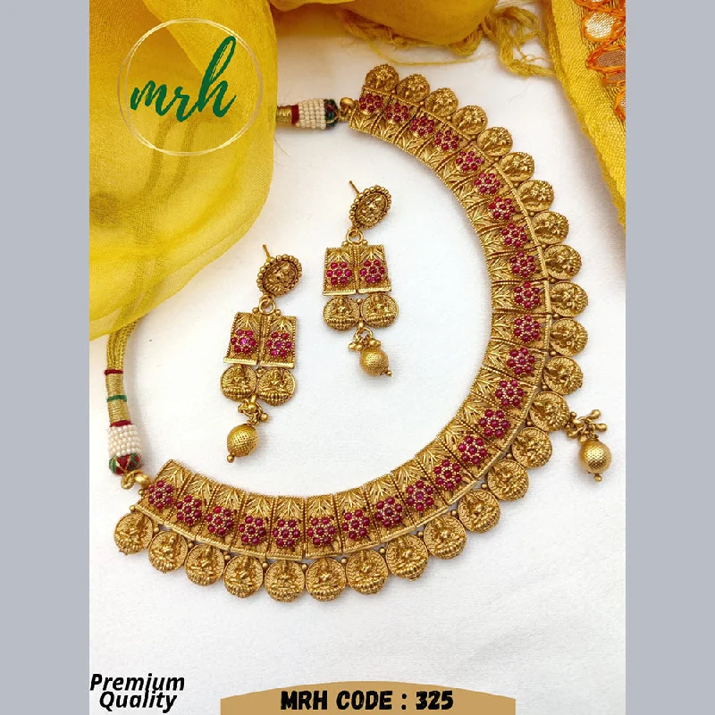 Women’s chain necklaces-Jewel Addiction Gold Plated Temple Necklace Set