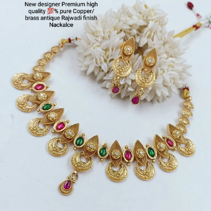 Women’s luxury necklaces-Manisha Jewellery Gold Plated Pota Stone Necklace Set