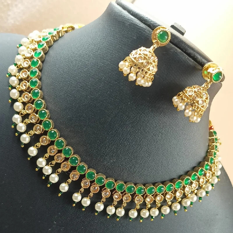 Women’s high-end necklaces-Padmawati Bangles Copper Gold Plated Necklace Set