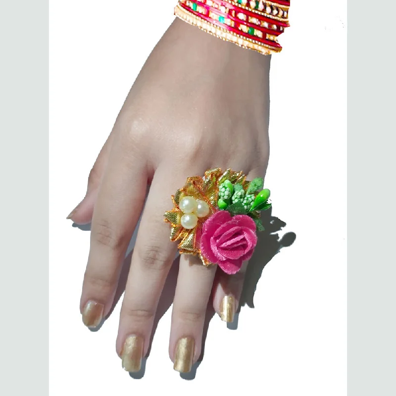 Women’s cubic zirconia rings-Kavyas Kreation Floral Ring