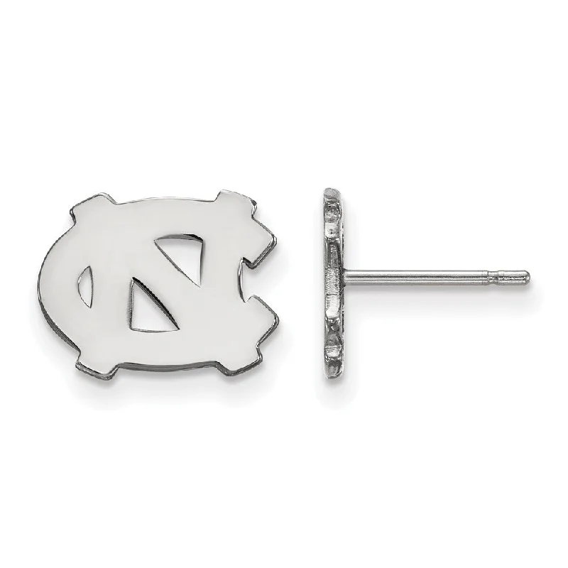 Women’s silver plated earrings-14k White Gold U of North Carolina XS (Tiny) Post Earrings