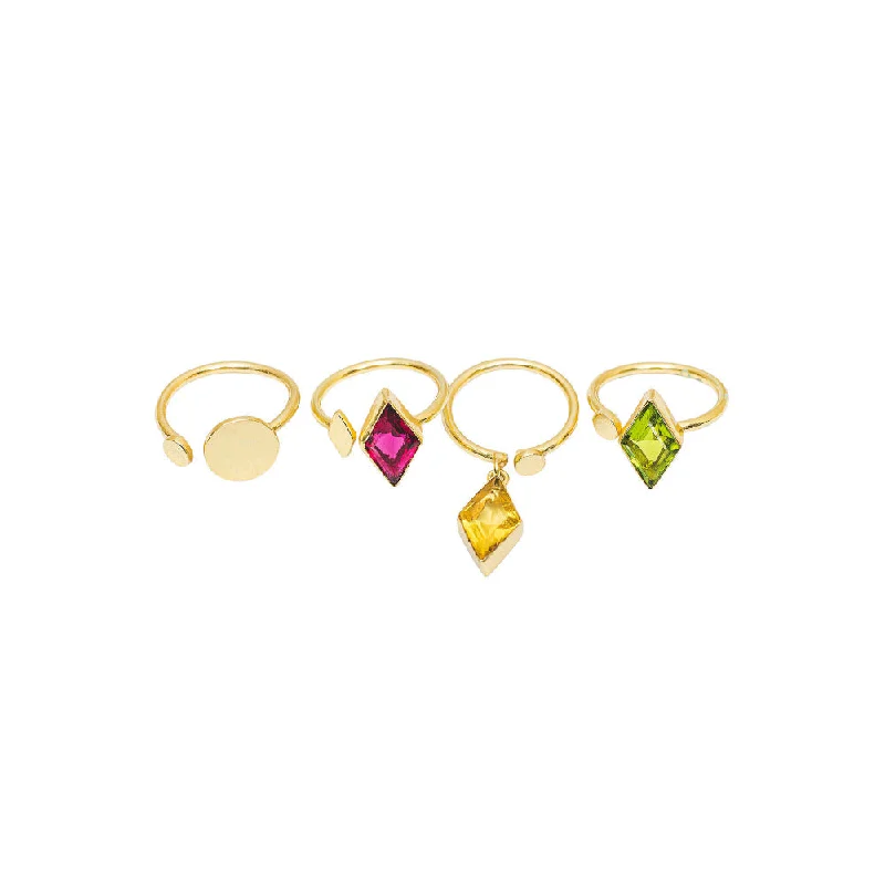 Women’s diamond promise rings-VARNIKA ARORA Esna Multi-Color Ring