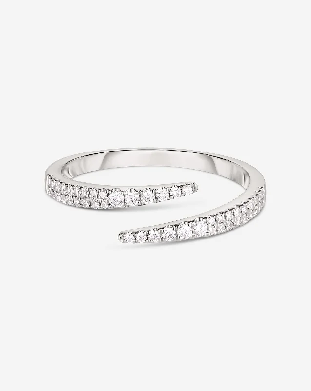 Women’s carved rings-Open Diamond Wrap Ring