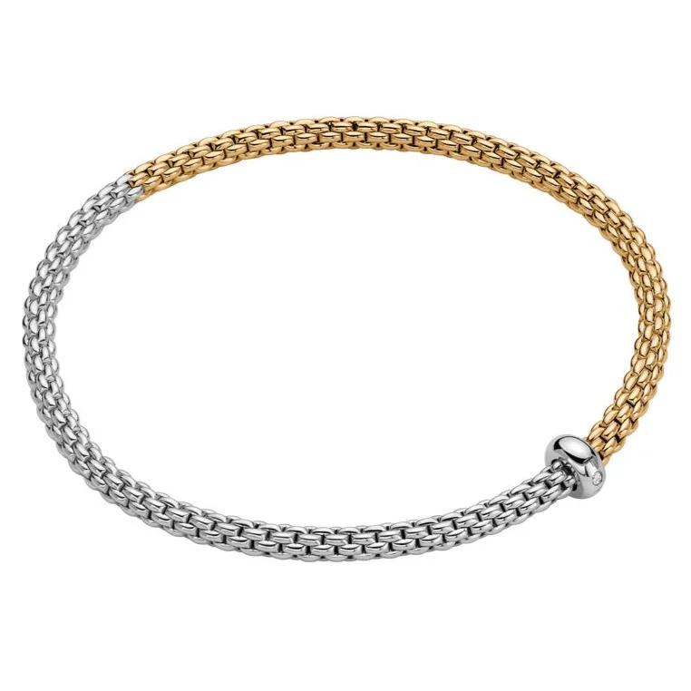 Women’s heart bangles-Prima Two-Tone Bracelet