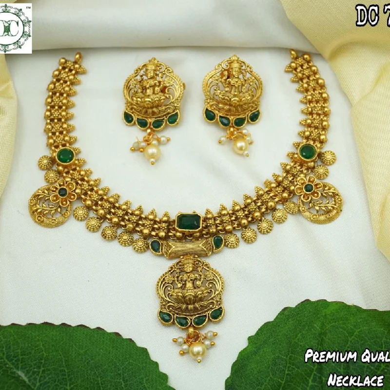 Women’s cross necklaces-Diksha Collection Gold Plated Temple Necklace Set