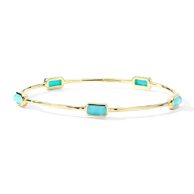 Women’s statement bracelets-18K Gold Gelato Bangle Bracelet with Multi Stone