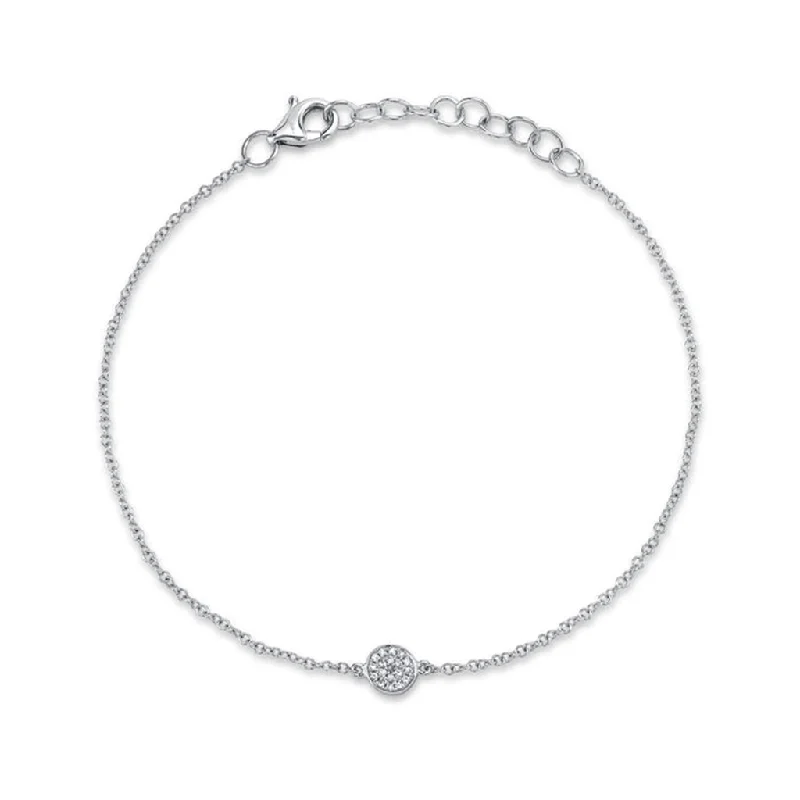 Women’s silver bangles-14K White Gold Diamond Cluster Bracelet by Shy Creation