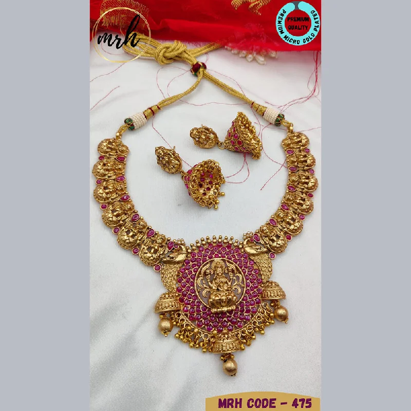 Women’s trendy necklaces-Jewel Addiction Gold Plated Temple Necklace Set