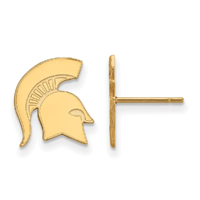 Women’s high fashion earrings-14k Yellow Gold Michigan State University Small Post Earrings