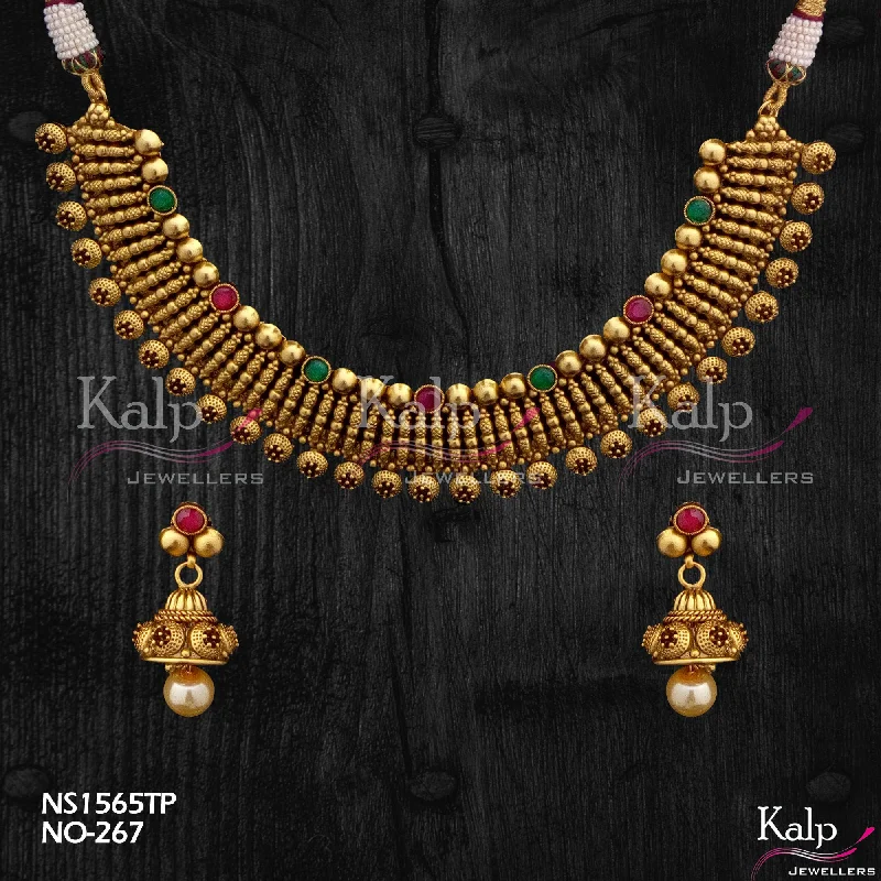 Women’s men’s style necklaces-Kalp Jewellers Copper Gold Plated Necklace Set