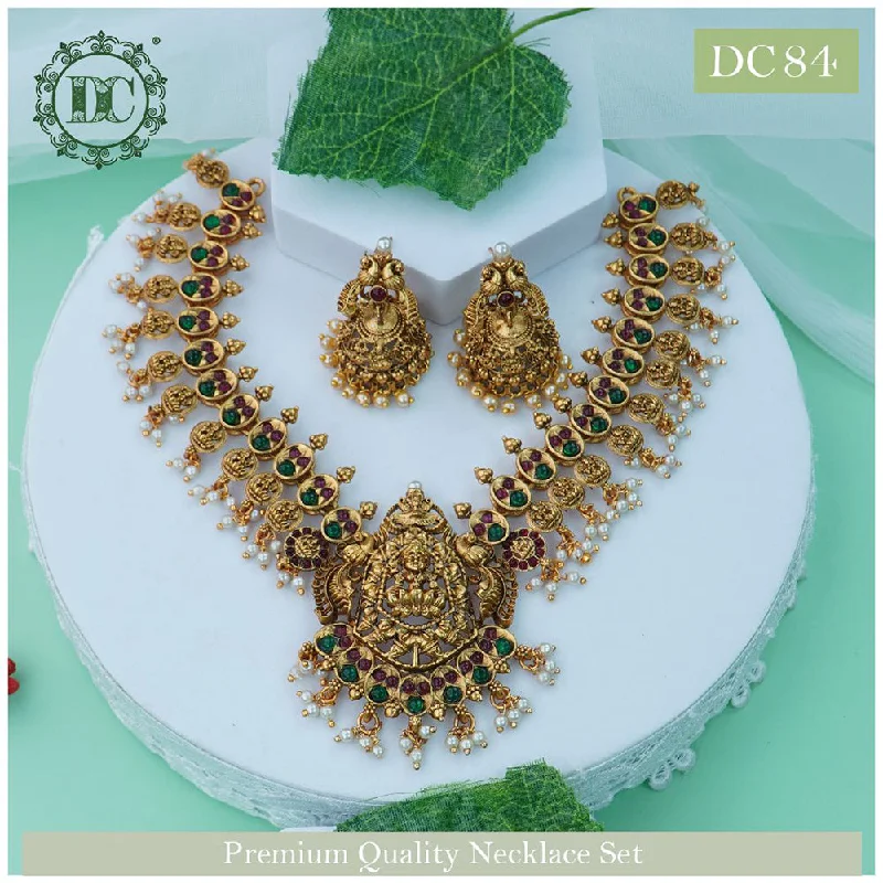 Women’s moon necklaces-Diksha Collection Gold Plated Temple Necklace Set