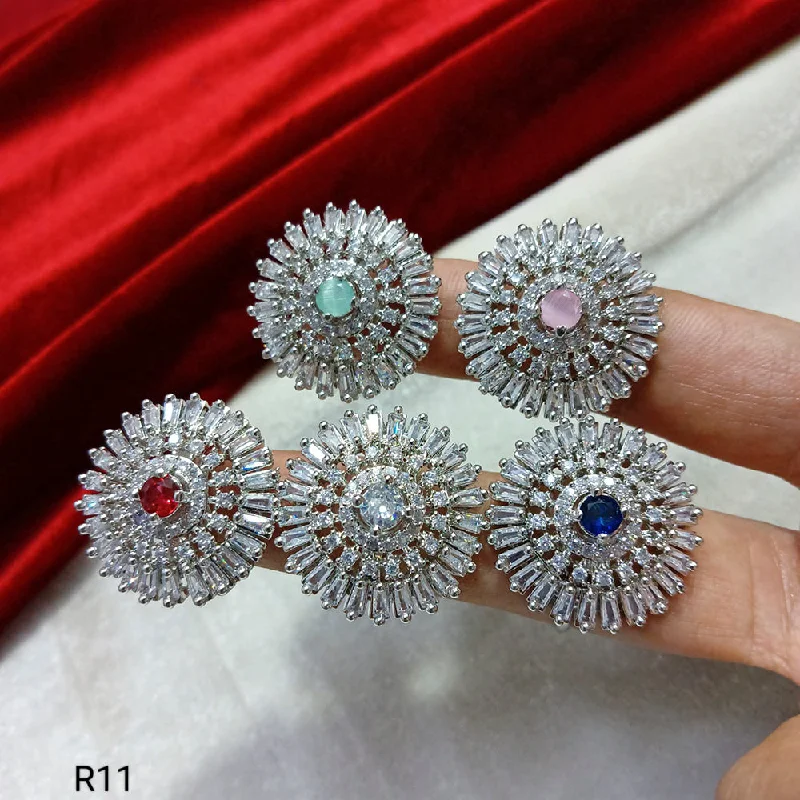 Women’s bridal rings-Manisha Jewellery Silver Plated AD Stone Rings