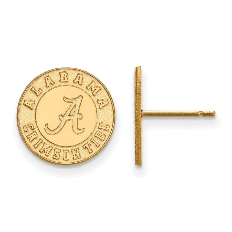 Women’s gold plated earrings-14k Gold Plated Silver University of Alabama Small Post Earrings