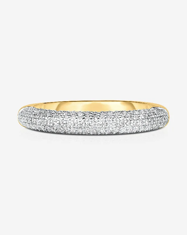 Women’s bridal rings-Petite Pavé Diamond Cloud Ring