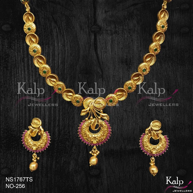 Women’s fashion necklaces-Kalp Jewellers Copper Gold Plated Necklace Set