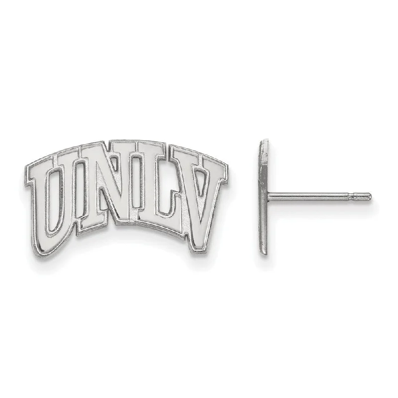 Women’s high fashion earrings-10k White Gold University of Nevada Las Vegas Small Post Earrings