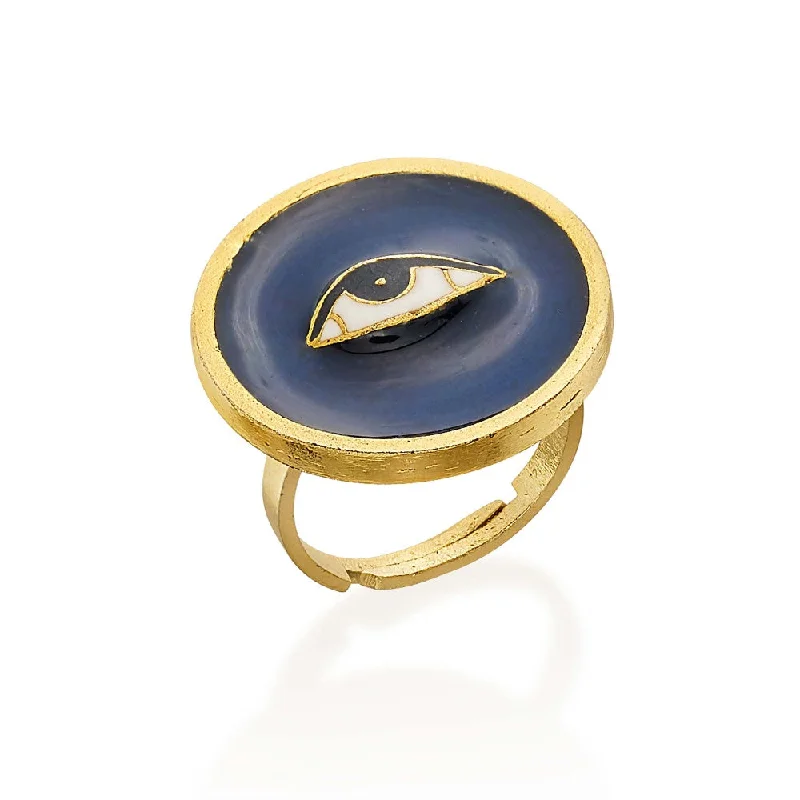 Women’s cocktail rings-ROMA NARSINGHANI Gold Shiv Eye Ring