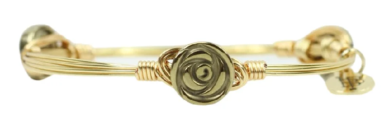 Women’s infinity bangles-The Gold Pyrite Bangle Bracelet